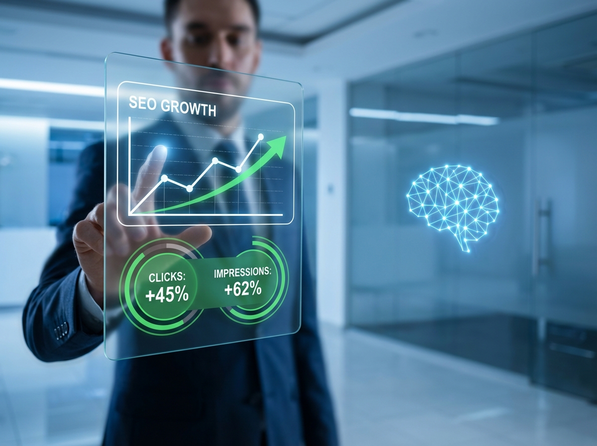 داشبورد رشد سئو و تاثیر هوش مصنوعی بر کلیک‌های سایت