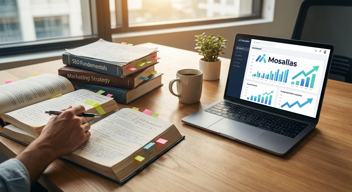 اتوماسیون سئو با Mosallas: جایگزینی فرآیندهای دستی و نیاز به تولید محتوا با هوش مصنوعی دوره با رشد خودکار.
